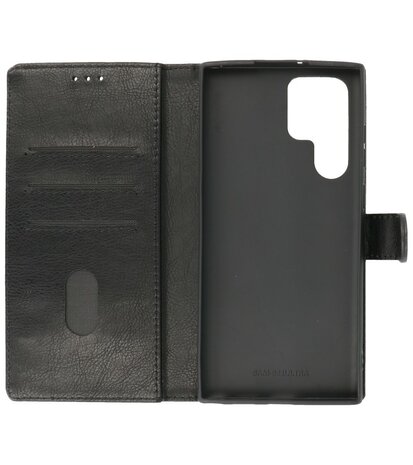 Booktype Hoesje Wallet Case Telefoonhoesje voor Samsung Galaxy S22 Ultra - Zwart