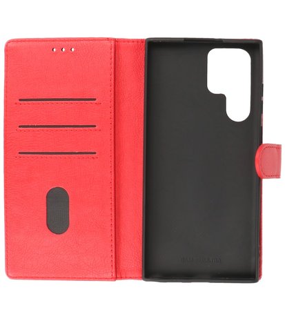 Booktype Hoesje Wallet Case Telefoonhoesje voor Samsung Galaxy S22 Ultra - Rood