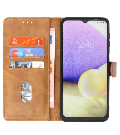 Booktype Hoesje Wallet Case Telefoonhoesje voor Samsung Galaxy S22 Ultra - Bruin