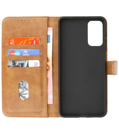 Booktype Hoesje Wallet Case Telefoonhoesje voor Samsung Galaxy M52 5G - Bruin