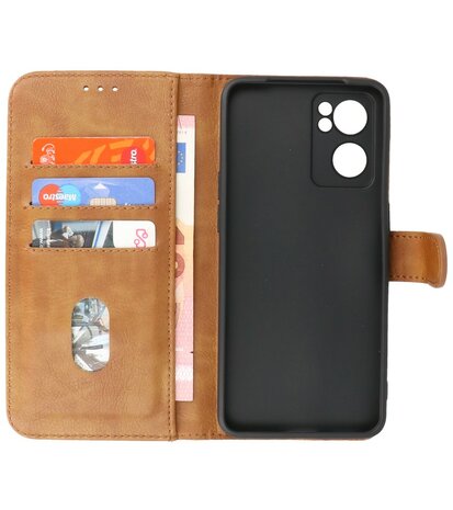 Booktype Hoesje Wallet Case Telefoonhoesje voor Oppo Reno 7 SE 5G - Bruin