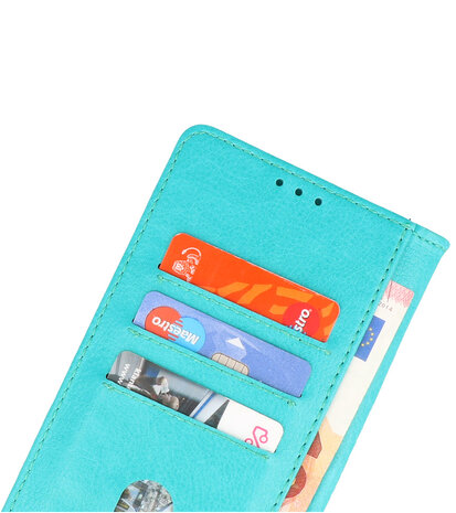 Booktype Hoesje Wallet Case Telefoonhoesje voor Motorola Moto G51 5G - Groen