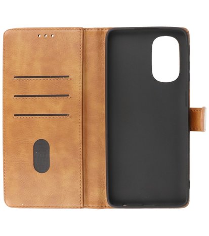 Booktype Hoesje Wallet Case Telefoonhoesje voor Motorola Moto G51 5G - Bruin