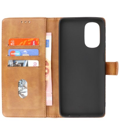 Booktype Hoesje Wallet Case Telefoonhoesje voor Motorola Moto G51 5G - Bruin