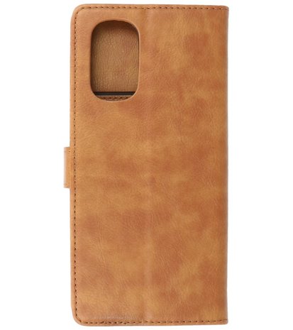 Booktype Hoesje Wallet Case Telefoonhoesje voor Motorola Moto G51 5G - Bruin