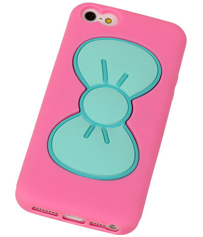 Vlinder Telefoonstandaard Case TPU iPhone 5/5S Roze