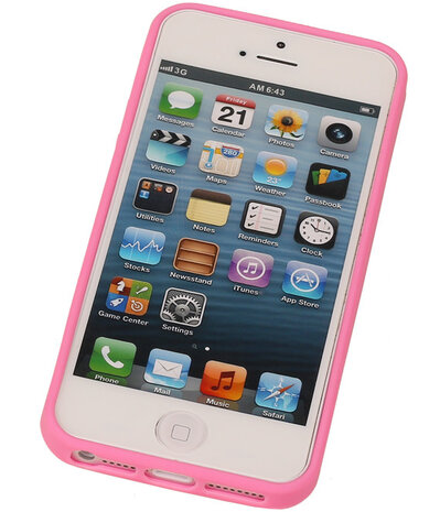 Vlinder Telefoonstandaard Case TPU iPhone 5/5S Roze