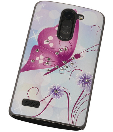 3D Hardcase met Diamant L Bello D335 Vlinder Paars