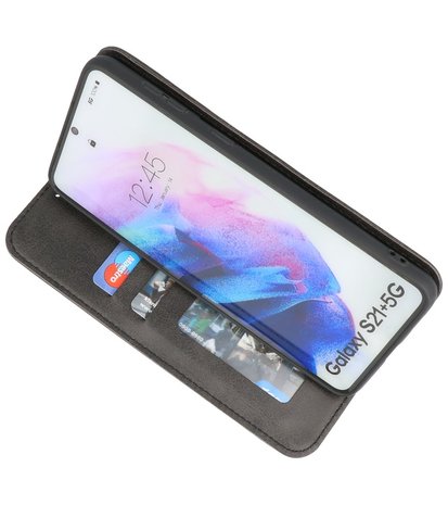 Magnetisch Folio Telefoonhoesje voor Samsung Galaxy S21 Plus Zwart