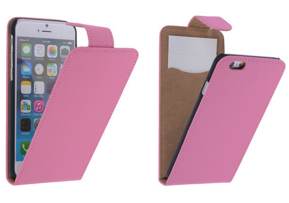 Roze Effen Classic Flipcase Hoesje iPhone 6