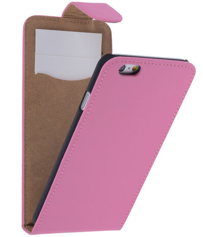 Roze Effen Classic Flipcase Hoesje iPhone 6