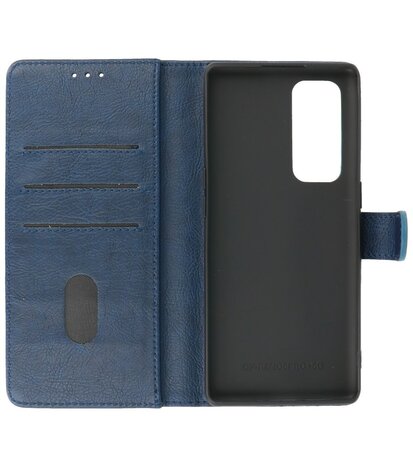 Booktype Hoesje Wallet Case Telefoonhoesje voor Oppo Find X3 Neo & Oppo Reno 5 Pro Plus 5G - Navy