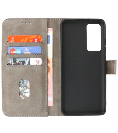 Booktype Hoesje Wallet Case Telefoonhoesje voor Xiaomi 12 - Grijs