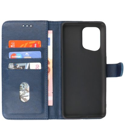 Booktype Hoesje Wallet Case Telefoonhoesje voor Oppo Find X5 - Navy