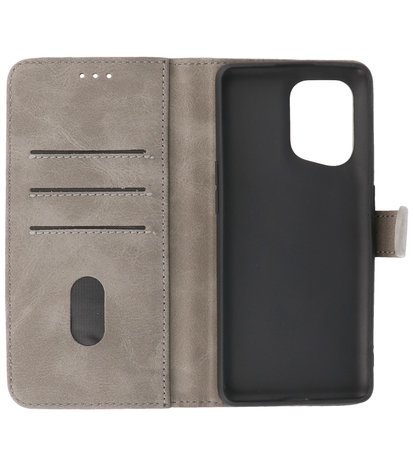 Booktype Hoesje Wallet Case Telefoonhoesje voor Oppo Find X5 - Grijs