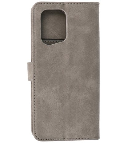 Booktype Hoesje Wallet Case Telefoonhoesje voor Oppo Find X5 - Grijs