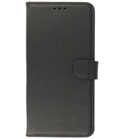 Echt Lederen Hoesje Wallet Case Telefoonhoesje voor Samsung Galaxy A13 4G - Zwart