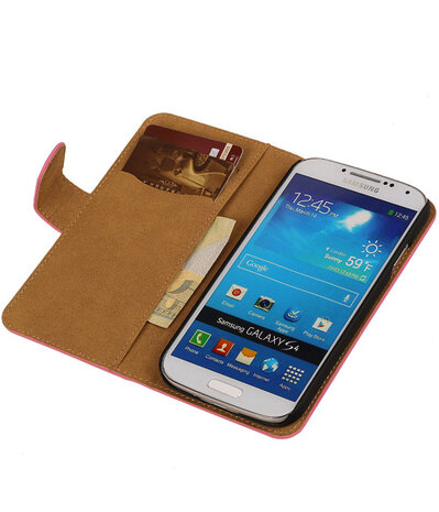 Roze Samsung Galaxy S4 Hoesjes Book/Wallet Case/Cover