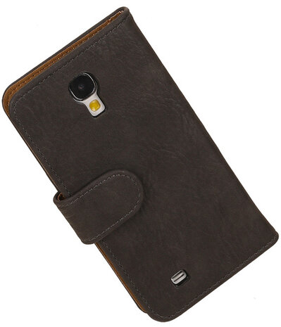 Grijs Hout Design Book Cover Hoesje Galaxy S4 I9500