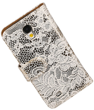 Wit Lace / Kant Design Book Cover Hoesje Galaxy S4 I9500