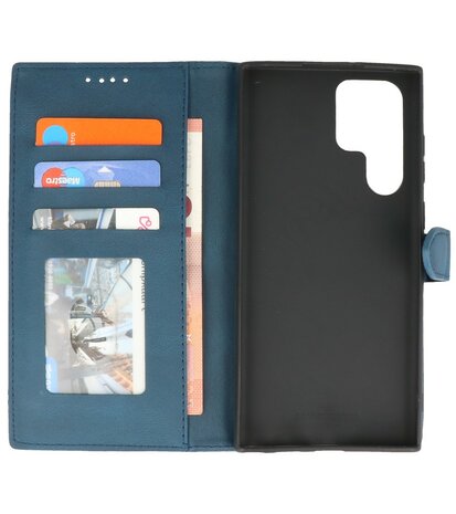 Samsung Galaxy S22 Ultra Hoesje Portemonnee Book Case - Blauw