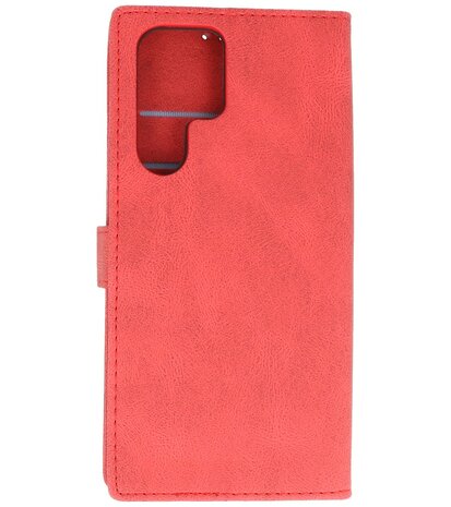 Samsung Galaxy S22 Ultra Hoesje Portemonnee Book Case - Rood