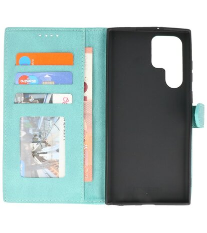 Samsung Galaxy S22 Ultra Hoesje Portemonnee Book Case - Turquoise