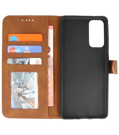 Samsung Galaxy S20 FE 2022 Hoesje Portemonnee Book Case - Bruin