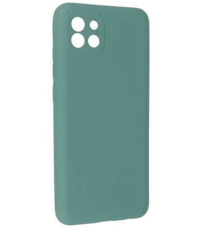 2.0mm Dikke Fashion Telefoonhoesje - Siliconen Hoesje voor Samsung Galaxy A03 - Donker Groen