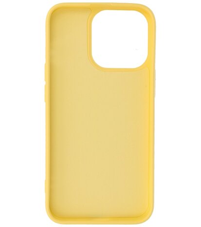 iPhone 14 Pro Max Hoesje - 2.0mm Dikke Fashion Telefoonhoesje Backcover - Geel