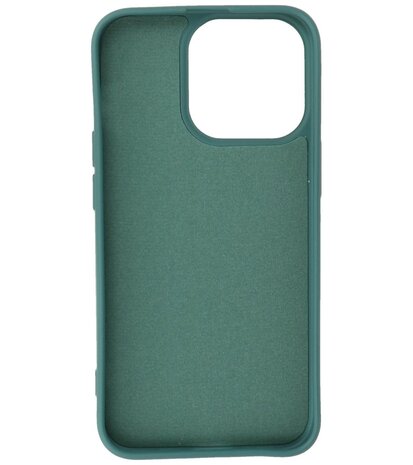 iPhone 14 Pro Max Hoesje - 2.0mm Dikke Fashion Telefoonhoesje Backcover - Donker Groen