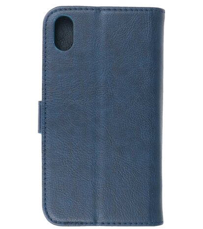 iPhone Xs Hoesje Book Case Telefoonhoesje Navy