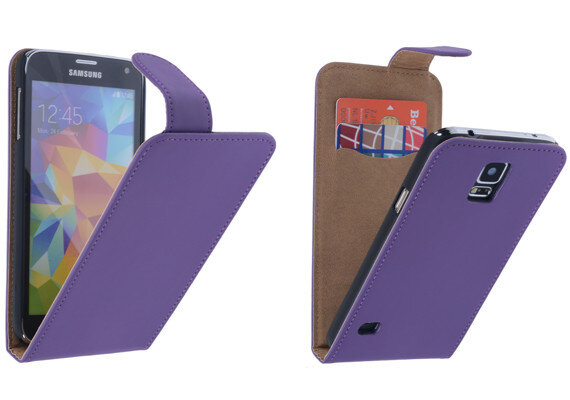 Paars Effen Classic Flipcase Hoesje Samsung Galaxy S5