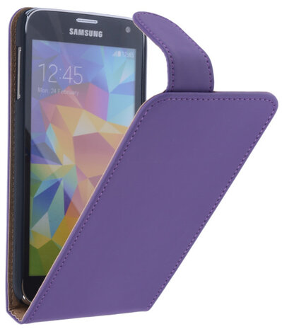 Paars Effen Classic Flipcase Hoesje Samsung Galaxy S5