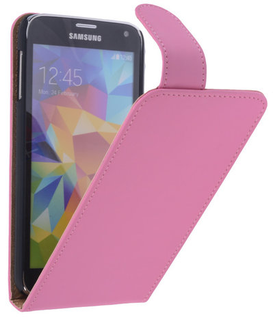 Roze Effen Classic Flipcase Hoesje Samsung Galaxy S5