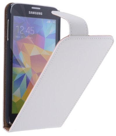 Wit Effen Classic Flipcase Hoesje Samsung Galaxy S5