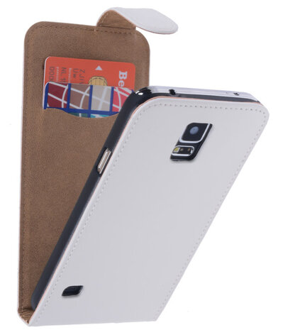 Wit Effen Classic Flipcase Hoesje Samsung Galaxy S5