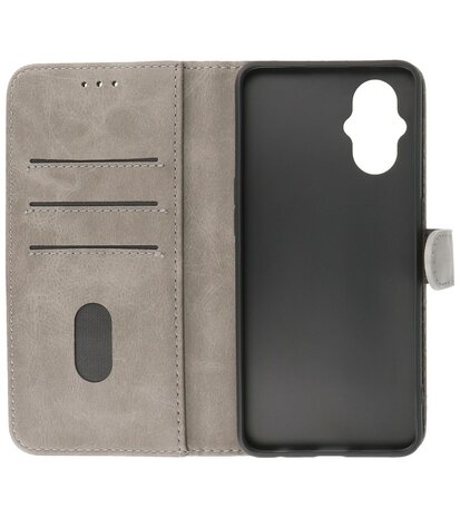 Oppo Reno 8 Lite Hoesje Book Case Portemonnee Telefoonhoesje - Grijs