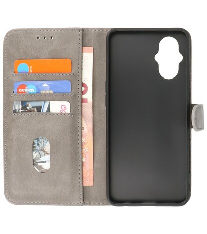 Oppo Reno 8 Lite Hoesje Book Case Portemonnee Telefoonhoesje - Grijs