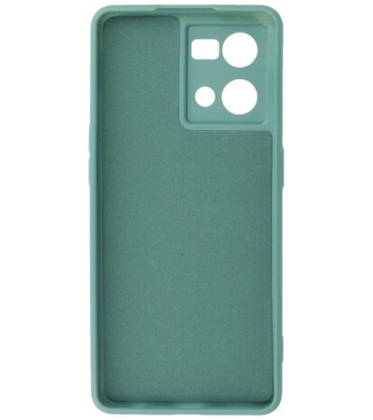 2.0mm Dikke Fashion Telefoonhoesje - Siliconen Hoesje voor Oppo Reno 8 4G - Donker Groen