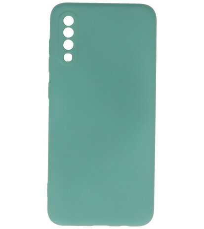 2.0mm Dikke Fashion Telefoonhoesje - Siliconen Hoesje voor Samsung Galaxy A70 - Donker Groen