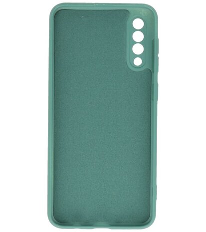 2.0mm Dikke Fashion Telefoonhoesje - Siliconen Hoesje voor Samsung Galaxy A50 - Donker Groen
