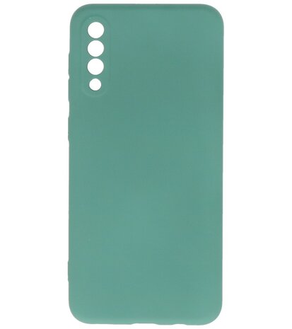 2.0mm Dikke Fashion Telefoonhoesje - Siliconen Hoesje voor Samsung Galaxy A50 - Donker Groen
