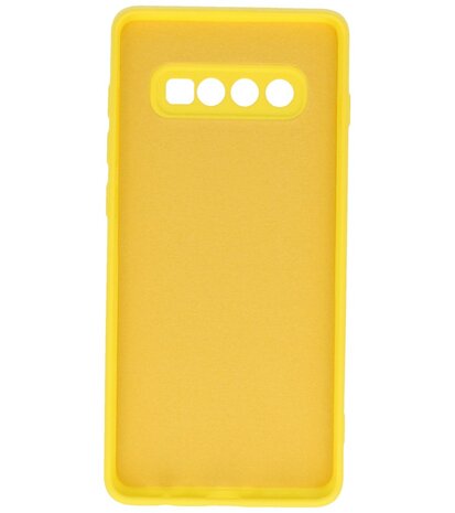 2.0mm Dikke Fashion Telefoonhoesje - Siliconen Hoesje voor Samsung Galaxy S10 Plus - Geel
