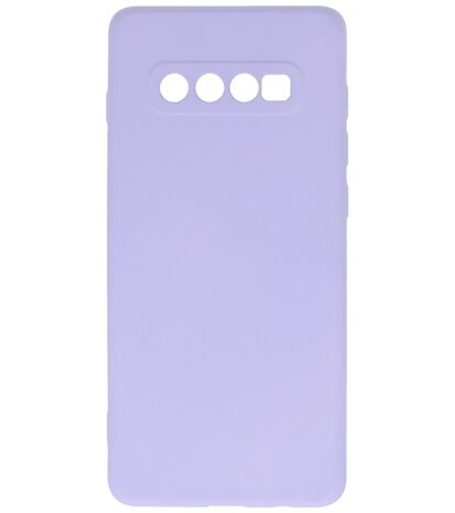 2.0mm Dikke Fashion Telefoonhoesje - Siliconen Hoesje voor Samsung Galaxy S10 Plus - Paars