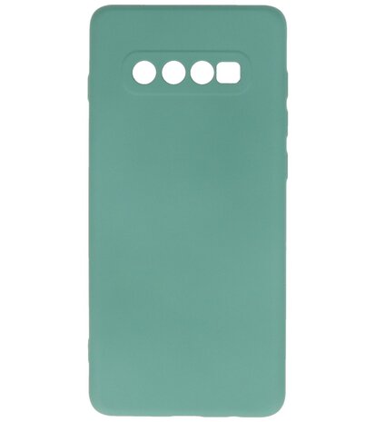 2.0mm Dikke Fashion Telefoonhoesje - Siliconen Hoesje voor Samsung Galaxy S10 Plus - Donker Groen