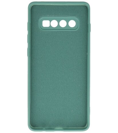 2.0mm Dikke Fashion Telefoonhoesje - Siliconen Hoesje voor Samsung Galaxy S10 Plus - Donker Groen