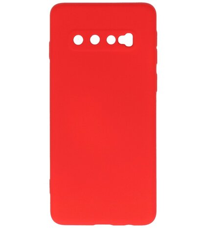 2.0mm Dikke Fashion Telefoonhoesje - Siliconen Hoesje voor Samsung Galaxy S10 - Rood