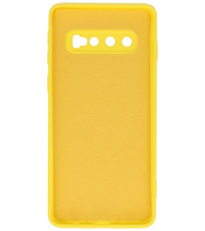 2.0mm Dikke Fashion Telefoonhoesje - Siliconen Hoesje voor Samsung Galaxy S10 - Geel