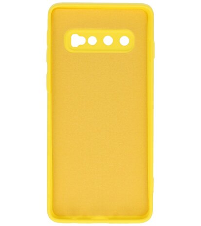 2.0mm Dikke Fashion Telefoonhoesje - Siliconen Hoesje voor Samsung Galaxy S10 - Geel